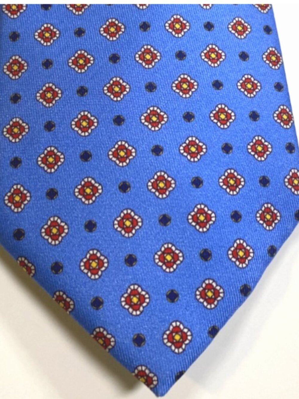 Marchesi di Como Rich Blue White Geometric TIE 100% SILK